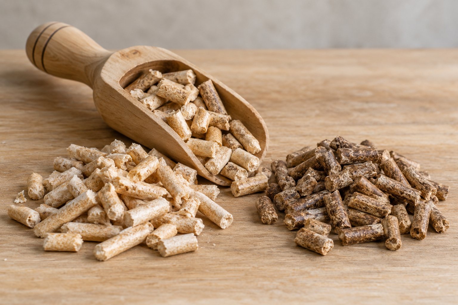 Quels granulés de bois choisir : comparer la couleur et la qualité des pellets