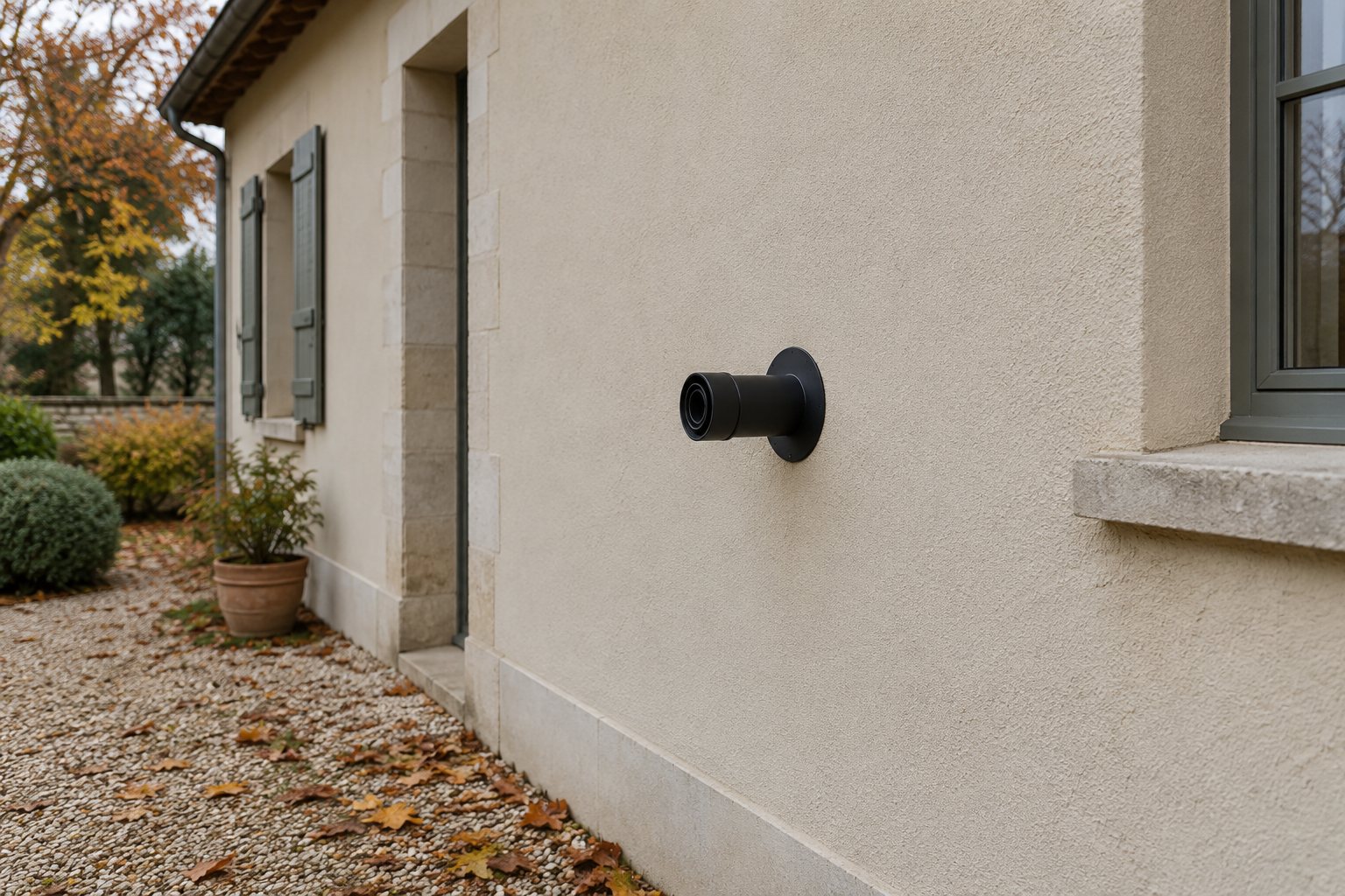 Poêle à granulés ventouse ou conduit : sortie ventouse en façade d'une maison